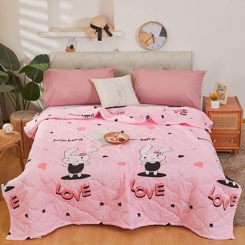 Летнее тонкое стеганое одеяло с мультяшным принтом, детское покрывало, кондиционер, одеяло, одноместное, двуспальное, размер Queen King Size