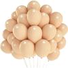 Inflatable Balloon - Beige - 50 Pieces - 10" - Rubber - Birthday Decoration