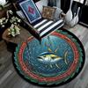 Ocean Emblem Round Area Rug Under Office Chairs Bedroom Living Room Home Decor