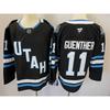 Mens Womens Ice Hockey Training Jersey Long Sleeve Pullover With Fleece Lining NHL Team Logos Utah Grizzlies Devils Kraken Blue