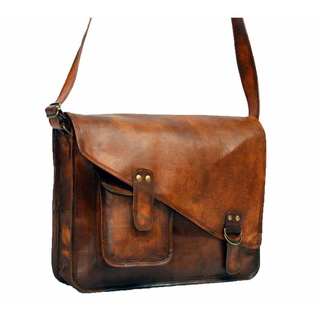 Women Vintage Genuine Leather Messenger Shoulder Laptop Bag Briefcase Satchel