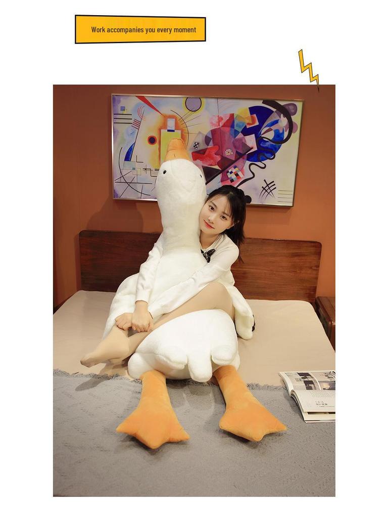 Большая белая гусь плюшевая подушка - Мягкая игрушка и обнимашка