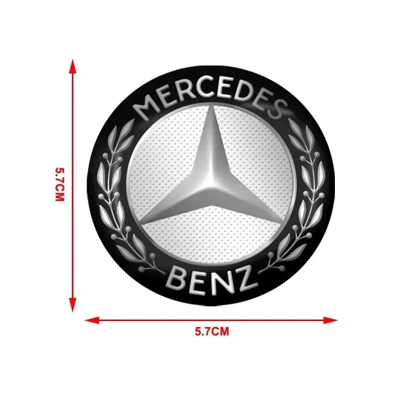 Наклейка на автомобиль Для Mercedes Benz 4 шт. Наклейка на центральный колпачок колеса автомобиля Металлическая эмблема Наклейка Для Mercedes-Benz AMG C450 C200 C220 C25