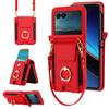 Elastic Card Holder Wallet Buckle Ring Lanyard Chain Case For Motorola Razr60 Ultra Razr 60 50 Ultra 40 Moto Razr  Cover