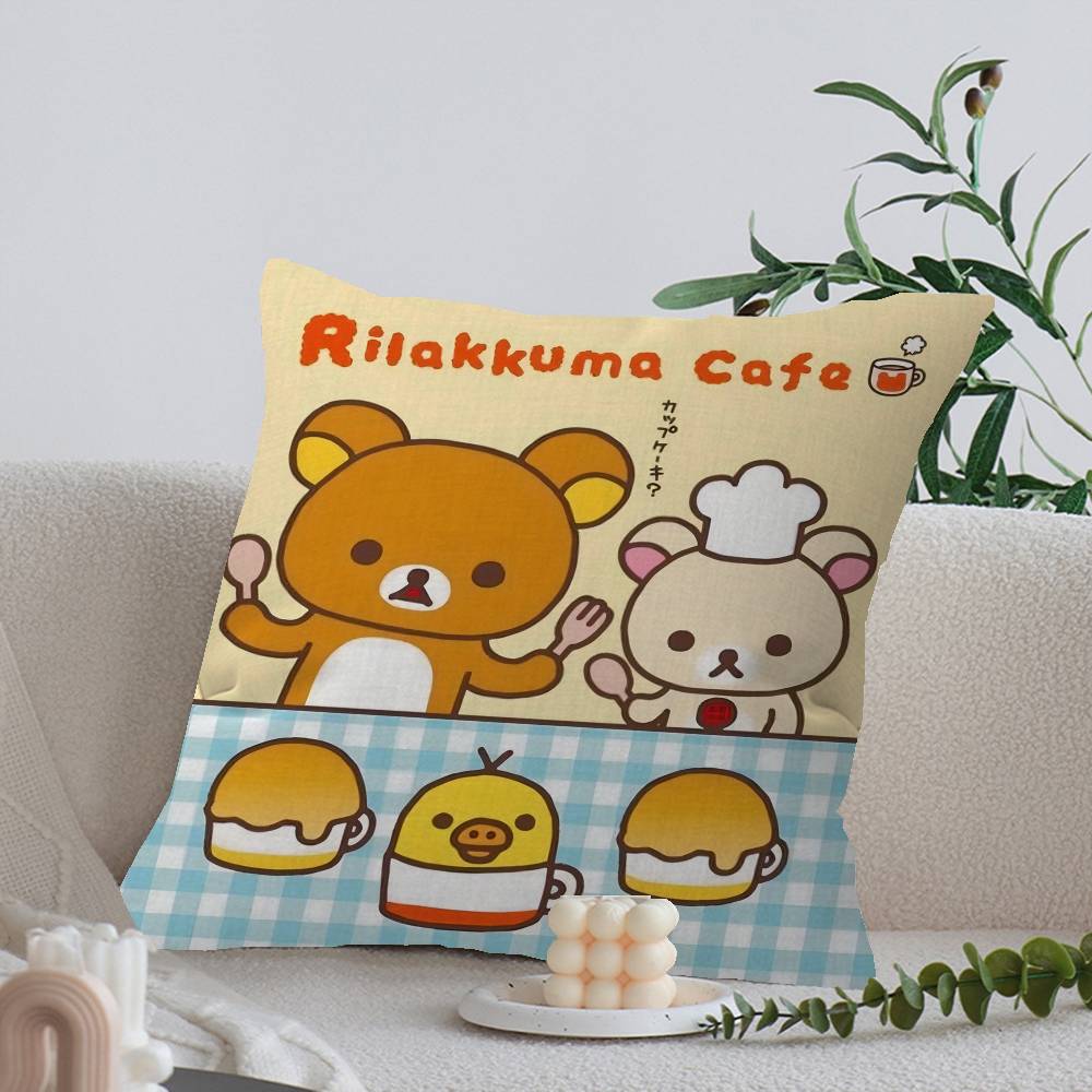 Cartoon Rilakkuma Decorative Room Aesthetics Pillow Case Home Decor Bedroom Sofa Bed Couch Pillow Cover x