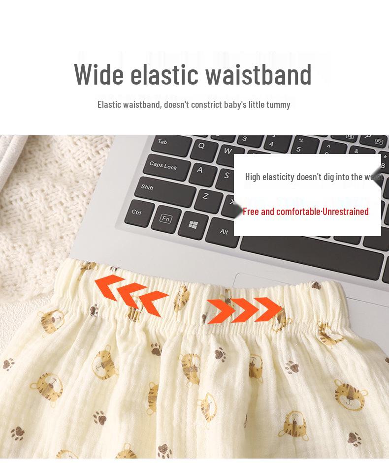 Children's Cotton Gauze Pajamas Set - Summer Long-Sleeve with Lantern Pants