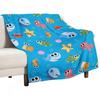 Finny The Shark Pattern 01 Throw Blanket For Baby For Sofa Thin Blankets