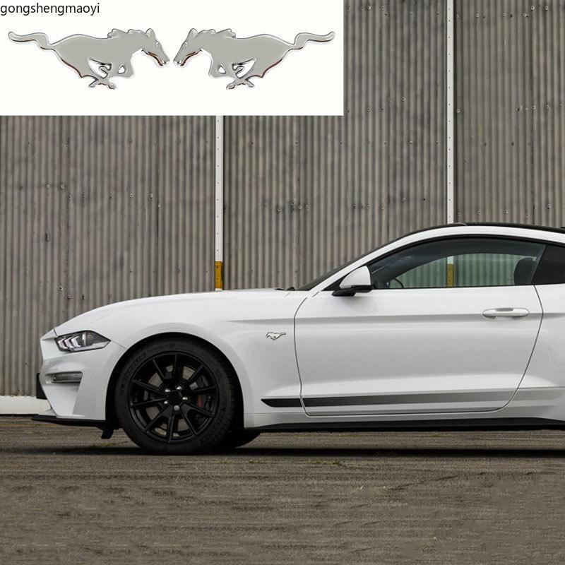 Стайлинг автомобиля 2 штуки 3D Металлические наклейки логотип конных скачек эмблема на боковину автомобиля наклейка на багажник подходит для Ford Mustang Shelby GT 350 500 Cob