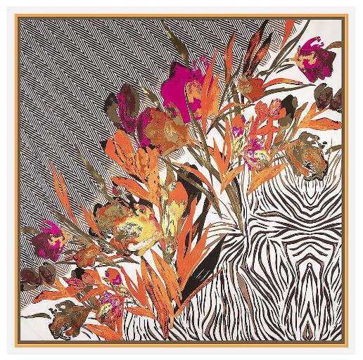 130x130cm Luxury Brand Square Silk Scarf New Oil Painting Flower Design Winter Scarf Fashion Shawls Wrap Ladies Silk Scarves