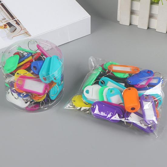 Yousheng 50 шт. брелок для ключей пластиковые брелки идентификационные бирки с разделенным брелоком бумажная вставка брелки писчая бумага брелок органайзер