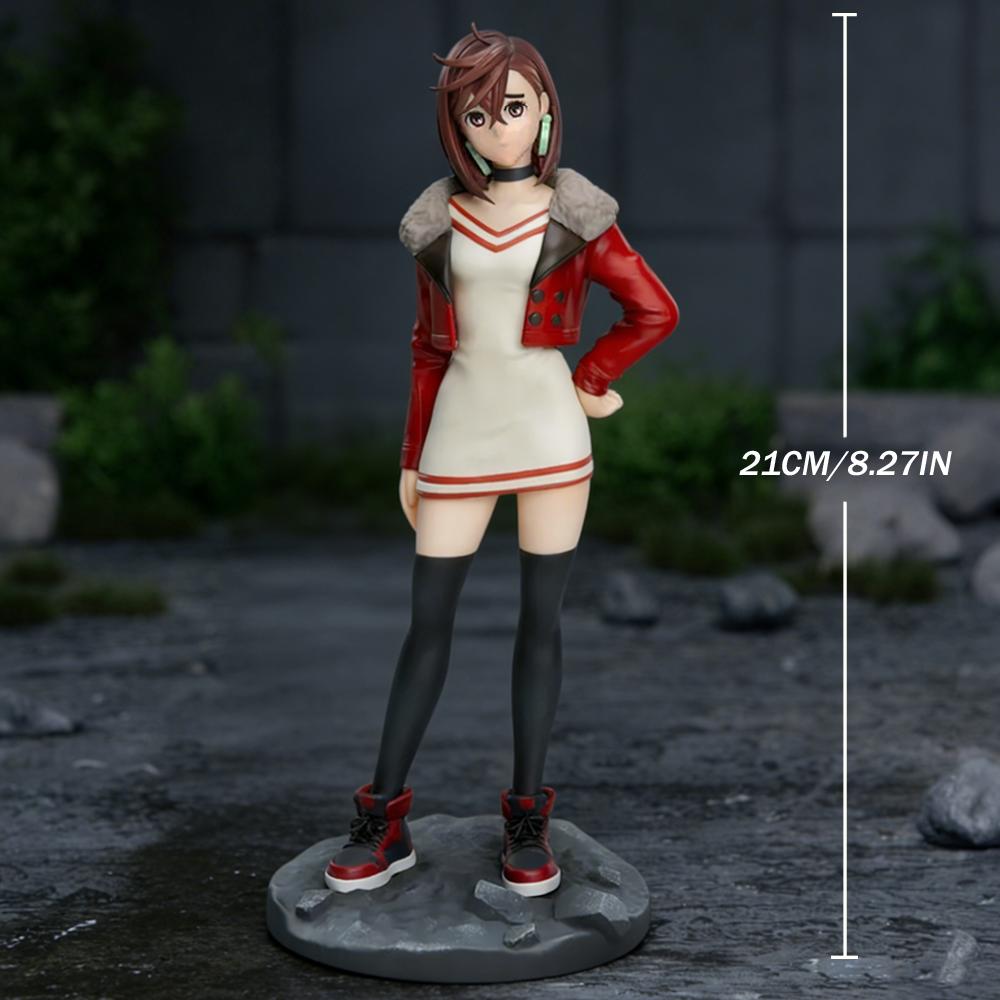 1pc Red Jacket Beauty Anime Figure, for Desk or Car Decoration, Collectible Ornament, Ideal Birthday or Holiday Gift.