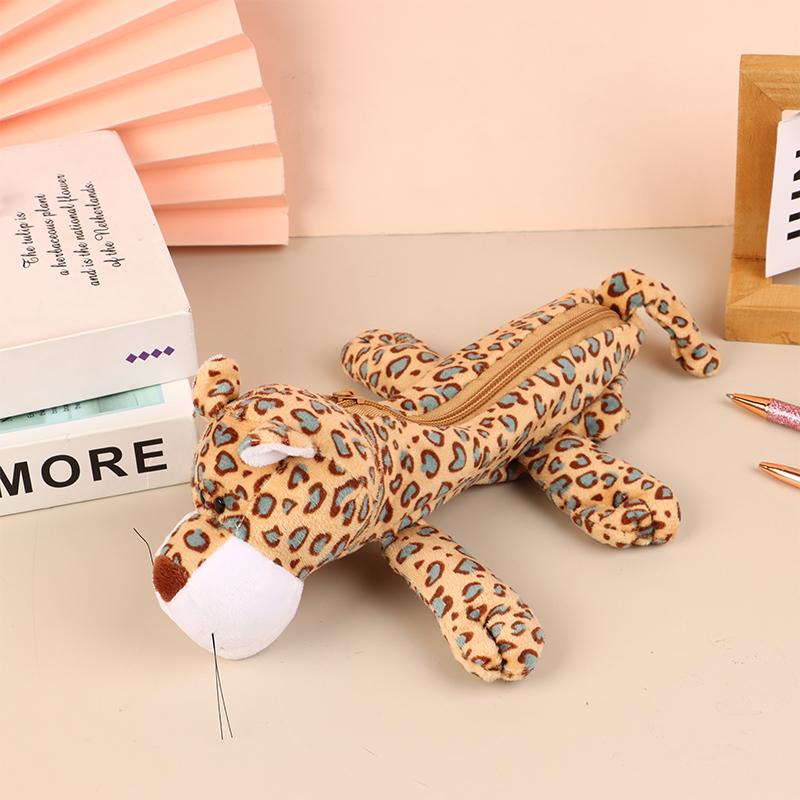 Мультяшный пенал для животных, лев, тигр, медведь, плюшевая кукла, ручка, сумка, косметичка, настольная сумка для хранения, школьные принадлежности, канцелярская коробка