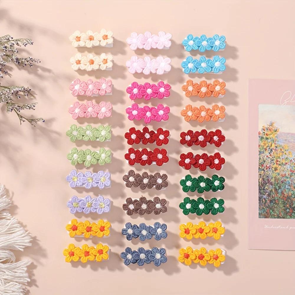 10Pcs/Set Baby Hair Clip Cute Mini Flower Hairpins for Toddler Children Girl Lovely Clips Barrettes Headwear Accessories Gifts