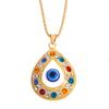 Alloy Fatima Hand Necklace Turkey Blue Eye Diamond Jewelry Sweater Chain