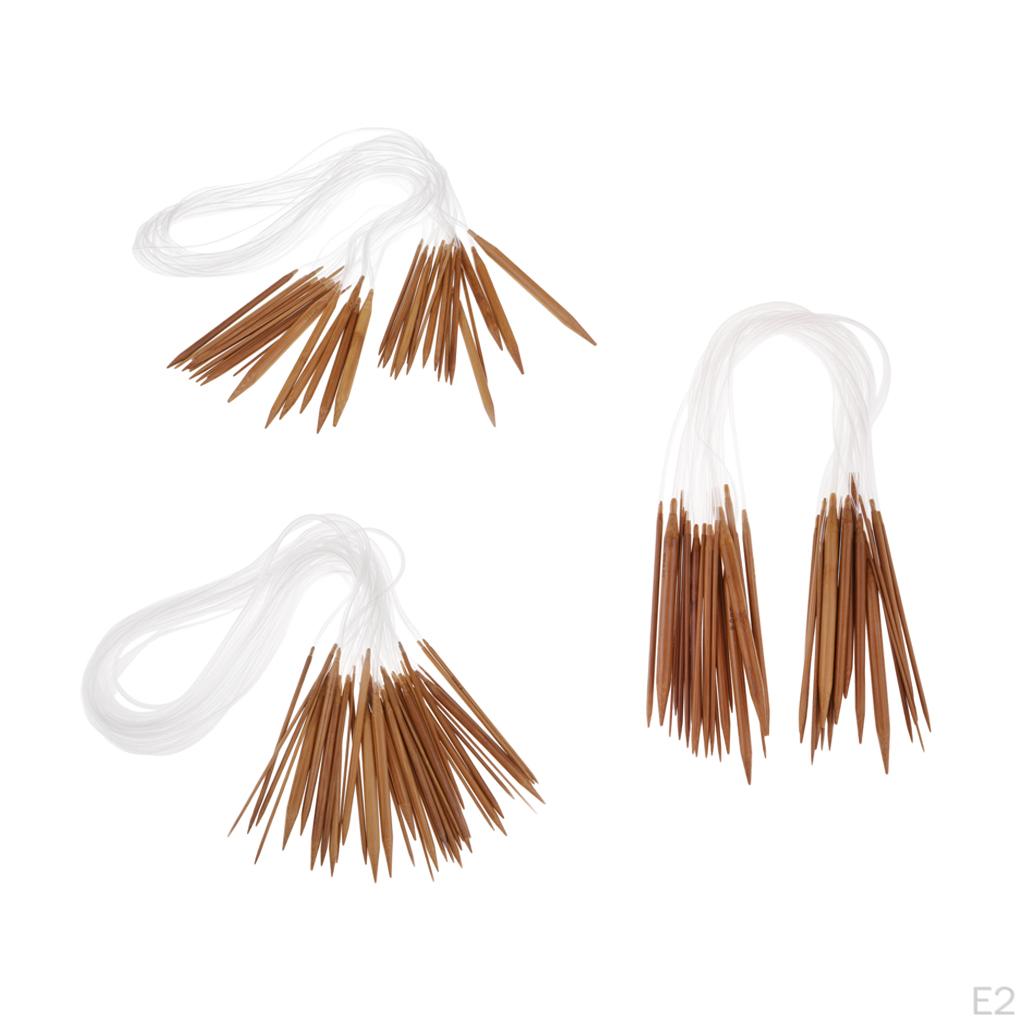 18 шт. двухточечная карбонизированная бамбуковая круглая вязка с трубкой мм-60 см