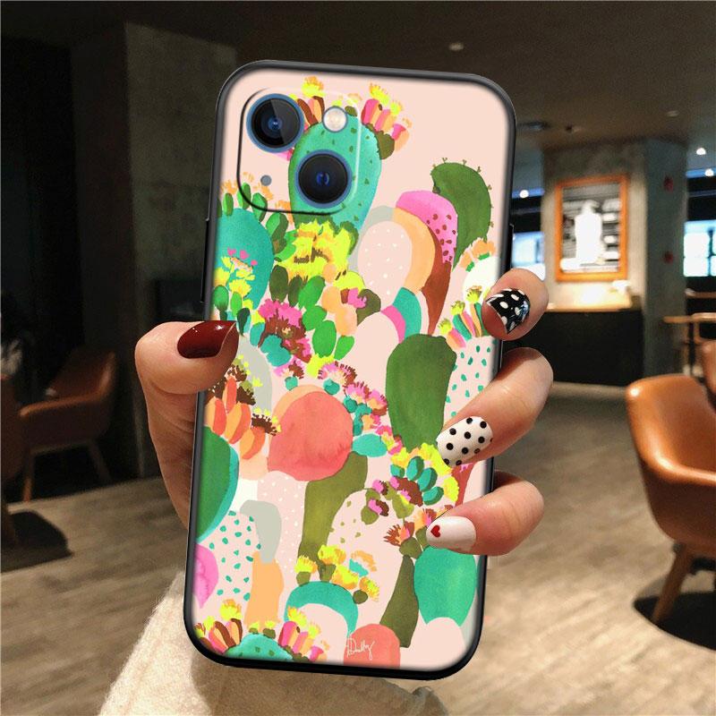 IK74 Watercolour Cacti New High-End Shell Phone Case for Redmi Note 13 14 Pro+ Plus A3 A3X 13X 13C 13R 14S 14C 14R