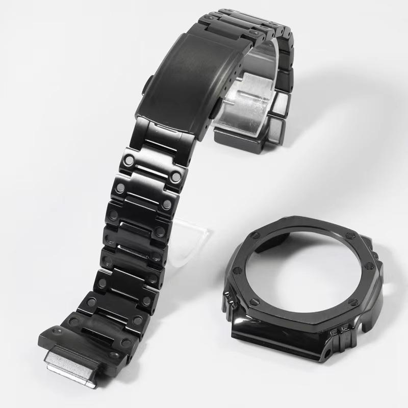 Мод-комплект GA2100 Корпус и ремешок из нержавеющей стали Для Casio G-SHOCK GA-2100/2110 GAB2100 Ретро рельефный металлический корпус аксессуары ремешка для часов