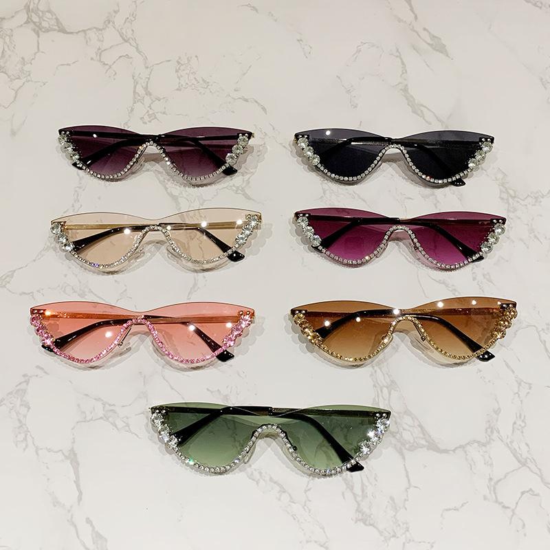 Модные солнцезащитные очки в полуоправе «кошачий глаз» женские очки с бриллиантами инкрустированные стразами солнцезащитные очки Same Street