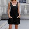 Женский весенне-летний новый повседневный жилет шорты модный сексуальный комбинезон с V-образным вырезом