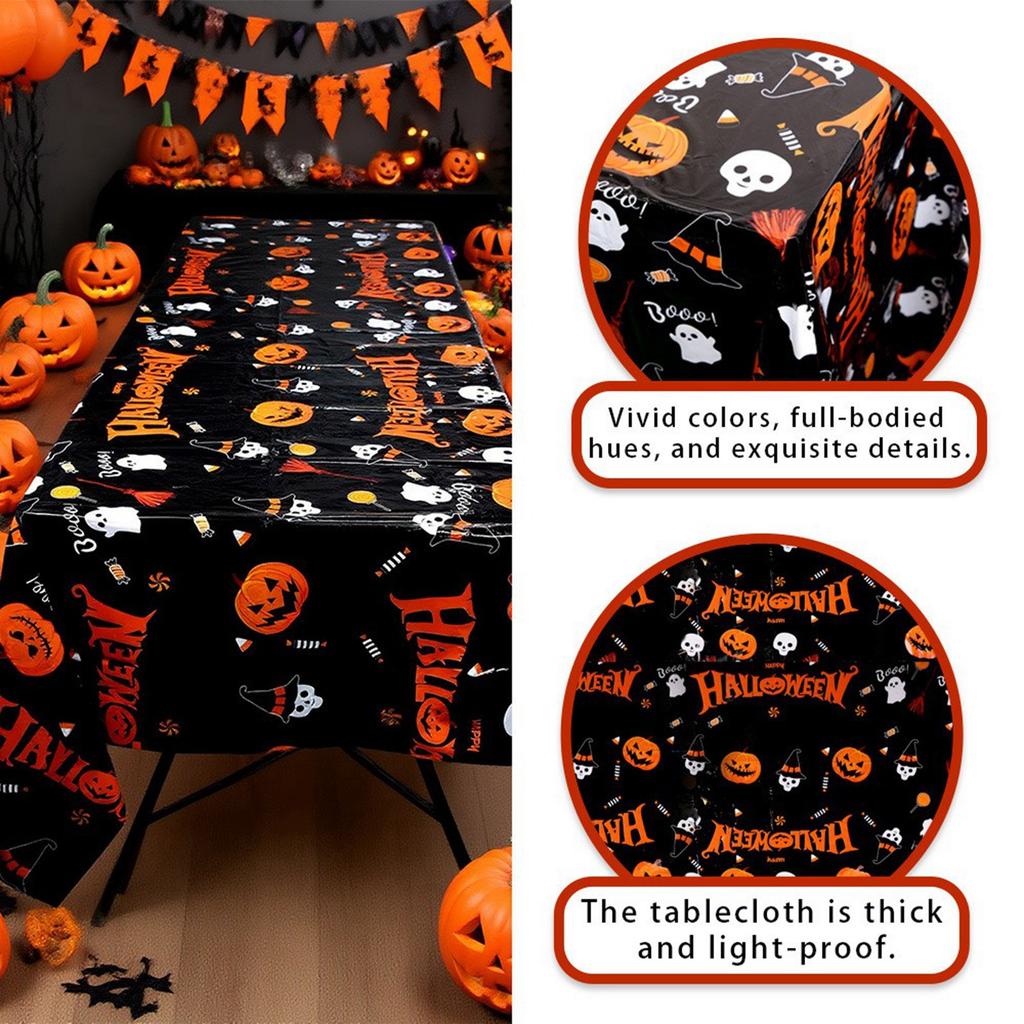 Хэллоуинская декоративная скатерть, одноразовая водонепроницаемая, для праздничного стола с десертами, скатерть для украшения стола.