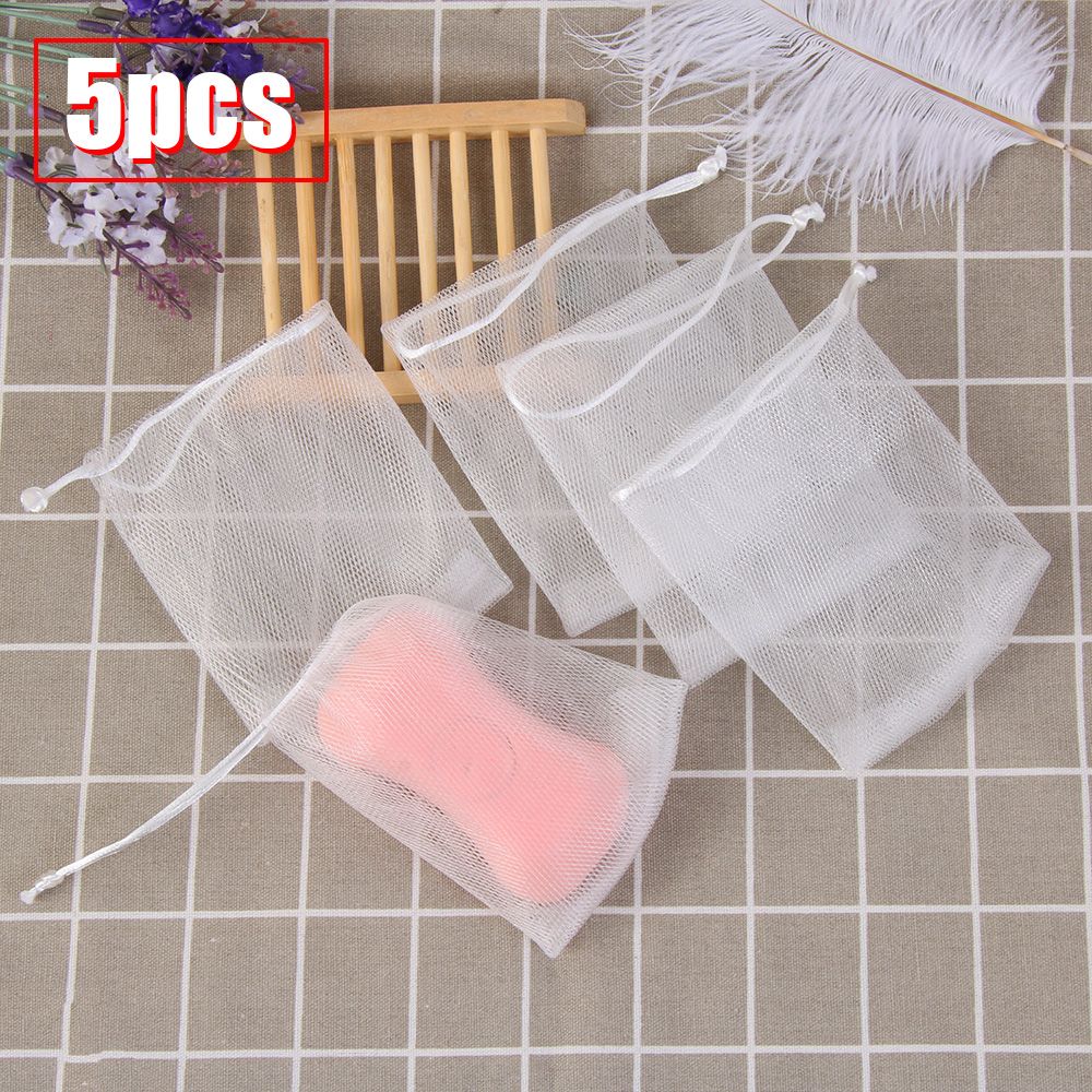5/10pcs Cleaning clean tool Shower Blister Mesh Foaming net bubble mesh bag Soap Saver Bag