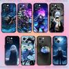 Аниме чехол для телефона T-Tensei Slime R-Rimuru для iPhone 16,15,14,13,12,11, Pro, XS, Max, XR, Plus, E, SE4, Mini Черный Мягкий Чехол