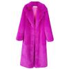 Women's Extra Long Faux Fur Coat with Suit Collar