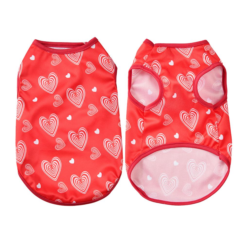 День святого Валентина Одежда для домашних кошек для маленьких и средних собак Летняя дышащая кошачья майка Футболка для собаки Милые костюмы для вечеринки щенков и котят