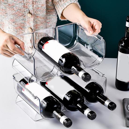 Штабелируемая винная полка, холодильник, шкаф, кладовая, столешница, пластик 2/3, держатель для вина, шампанского, пива, держатель для дисплея, органайзер