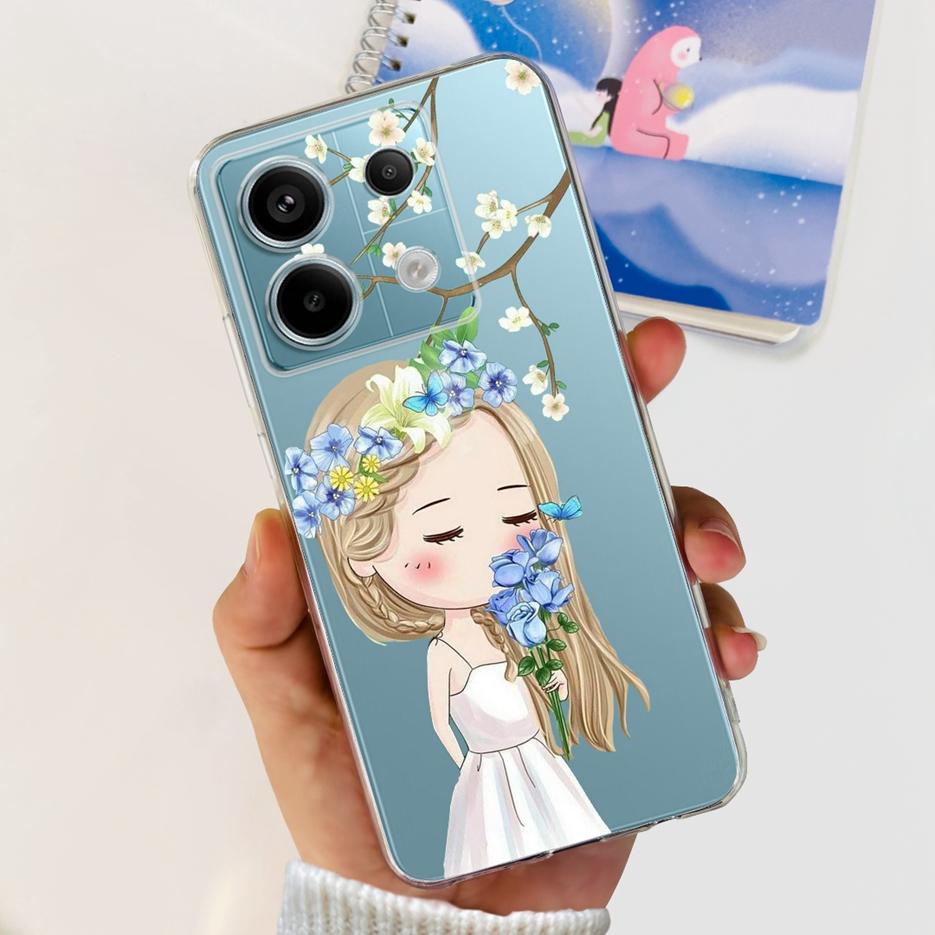 For Xiaomi Poco X6 Pro 5G Case Cute Cat Butterfly Painted Cover Soft Silicone Phone Case For Xiaomi Poco X6 Pro PocoX6 5G Fundas