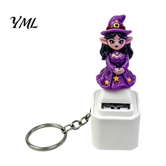 Interactive Toys for Kids Halloween Fidget Toy Keychain with LED Light, Pumpkin Ghost Skull Sound Sensory Gaming Stress Button, USB Rechargeable