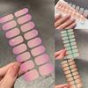 16Pcs/Sheet Semi-Cured Gel Nail Polish Sticker Long-Lasting Extension Cream Nail Decal Full Cover Gradient Color Cured Slider