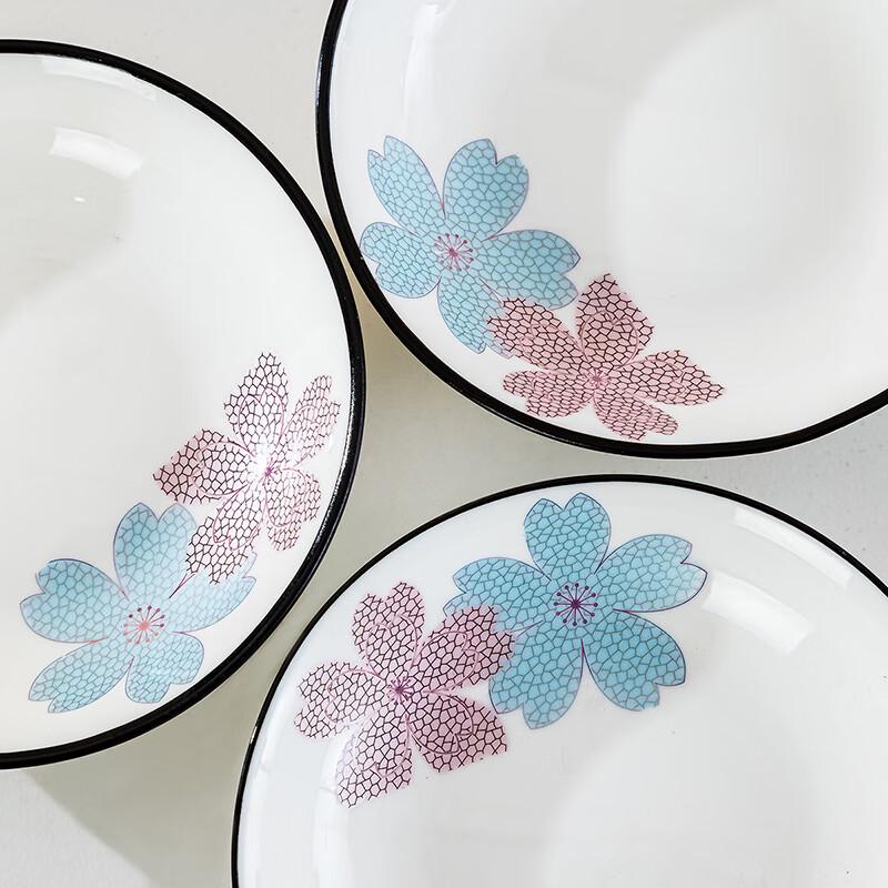 Набор керамических соусниц Hao Ya Jingdezhen с цветочным рисунком (4 шт.)