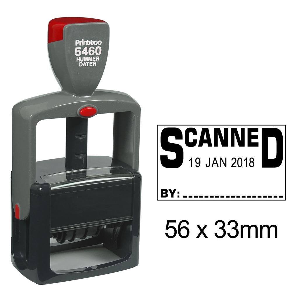 Printtoo Office Stationery Heavy Duty Stamp With Scanned By Text Date Self Inking Rubber