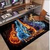 Music Guitar Theme Soft Crystal Velvet Rug Custom Name & Text Print Non Slip Floor Rug for Bedroom Living Room