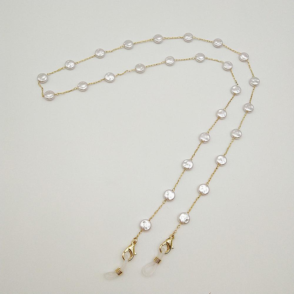 Men Eyewear Jewelry Anti-lost Glasses Clips Reading Glasses Chain Face Mask Necklace Pearl Chain