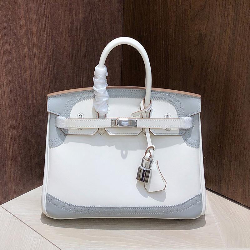 Версия haute couture первый слой гладкая коровья кожа кружевной край платиновая сумка BK25 натуральная кожа женская сумка пэчворк премиальная сумка