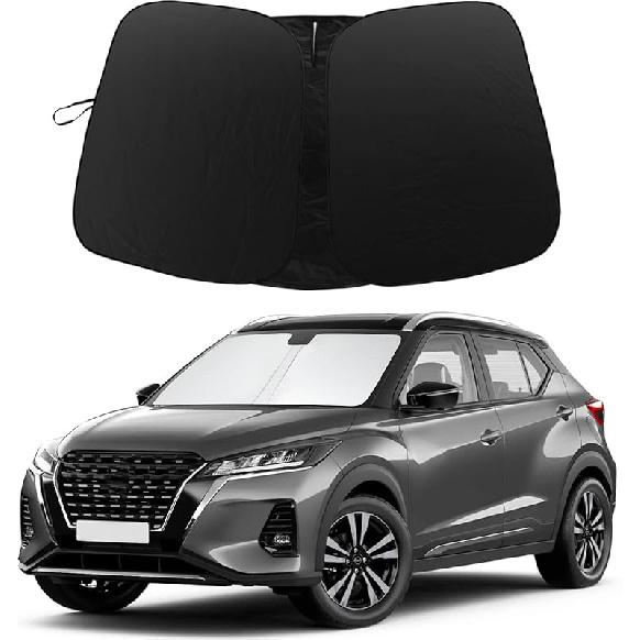 Windshield Sun Shade Compatible With Nissan Rogue 2014- Accessories, 240T Foldable Window Sunshade Sun Visor Protector, Blocks UV Rays Keep Your Car