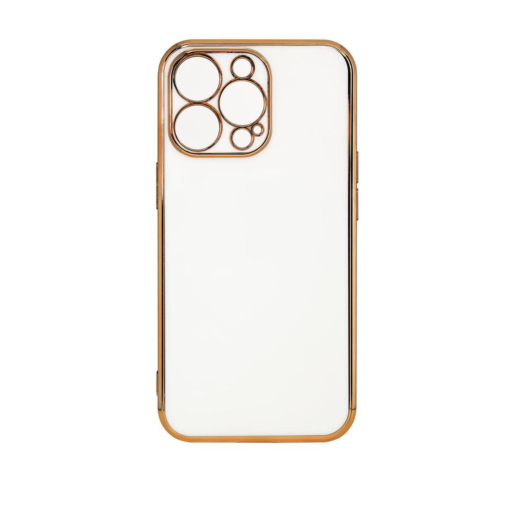 Hurtel Samsung A13 Gel Case Gold Frame - White