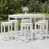 VidaXL 7-piece Garden Bar Set White Solid Pine Wood, Bar Set, Furniture Set, Bar Set 3154756