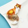 Rhinestone Enamel Fox Brooches For Women Animal Party Causal Brooch Pins Gifts