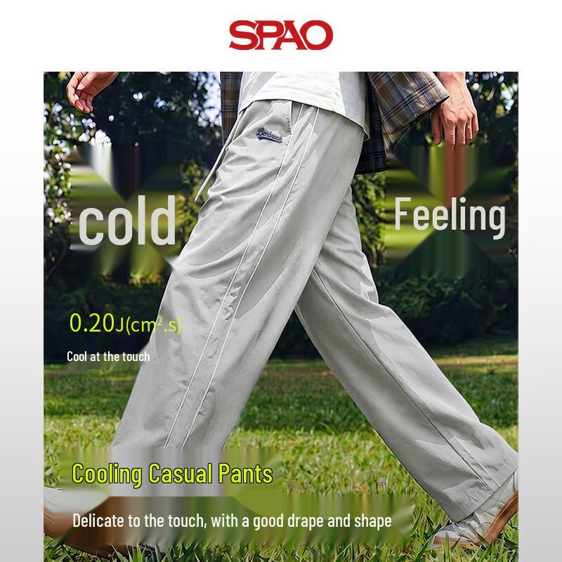 Мужские летние ретро свободные брюки SPAO с защитой от солнца прямого кроя