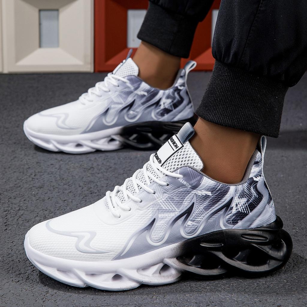 YRZL Unisex Running Shoes Women Men Lightweight Mesh Breathable Comfortable Flat Soft Tennis Shoes Summer Lace-up Sneakers Woman