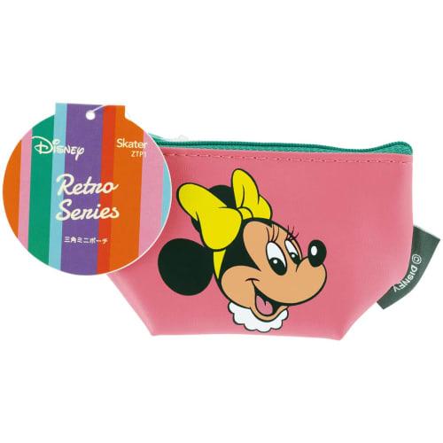 Skater Triangular Mini Pouch Accessory Case Gusset Disney Retro Minnie Mouse ZTP1-A
