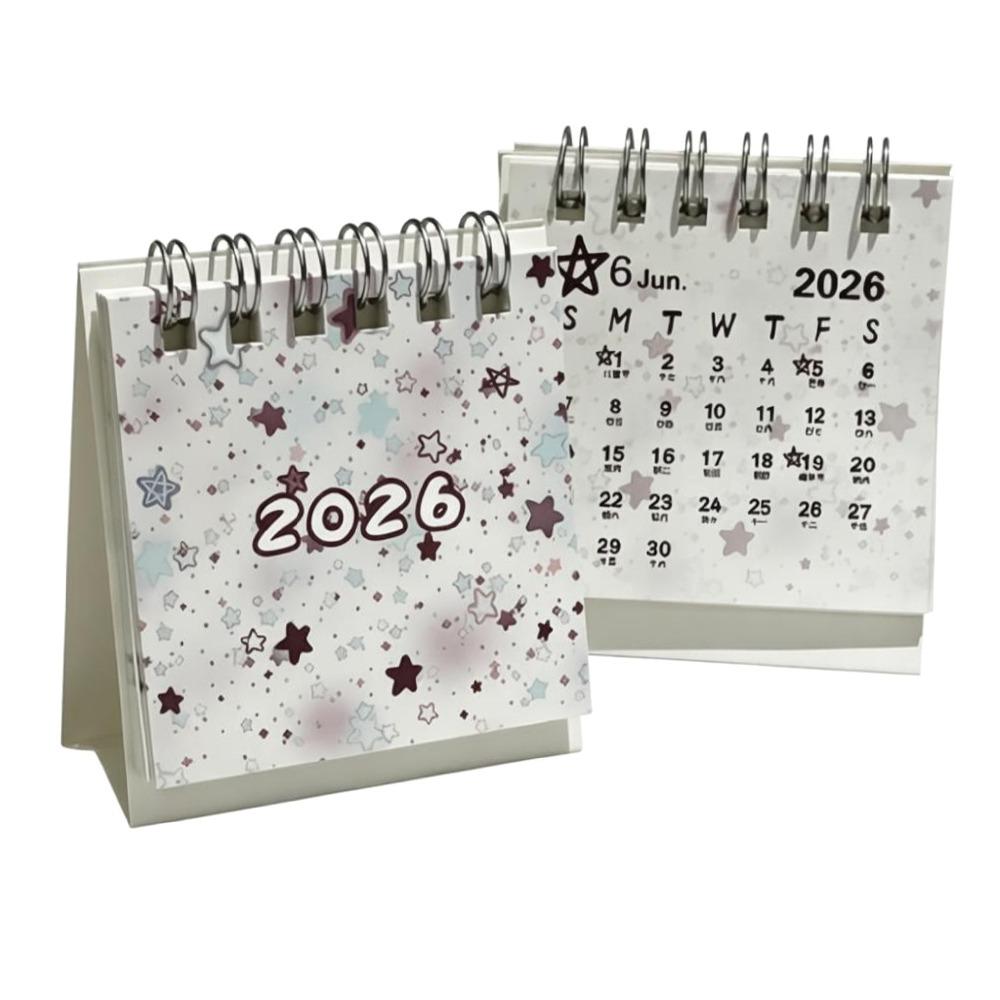 Mini Desktop Calendar Coil Binding Schedule Planner Cute 2026 Desk Calendar Office School Supplies