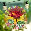 1pc Modern Art Red Rose Pattern Decorative Spiral Hanging Garden Wind Chime, Power Art Craft Windmill, Bi-Directional Rotatable | Outdoor