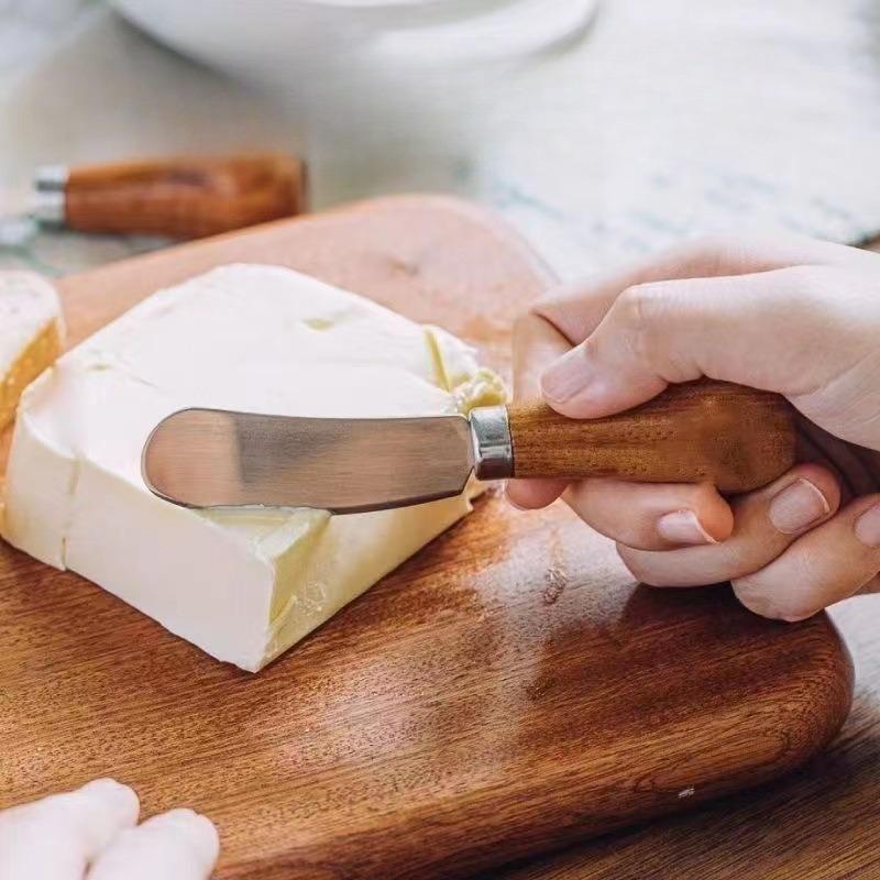 Вертикальный нож для масла с деревянной ручкой - Универсальный нож для намазывания хлеба, джема, арахисового масла, сыра, Мини-шпатель для нарезания и подачи