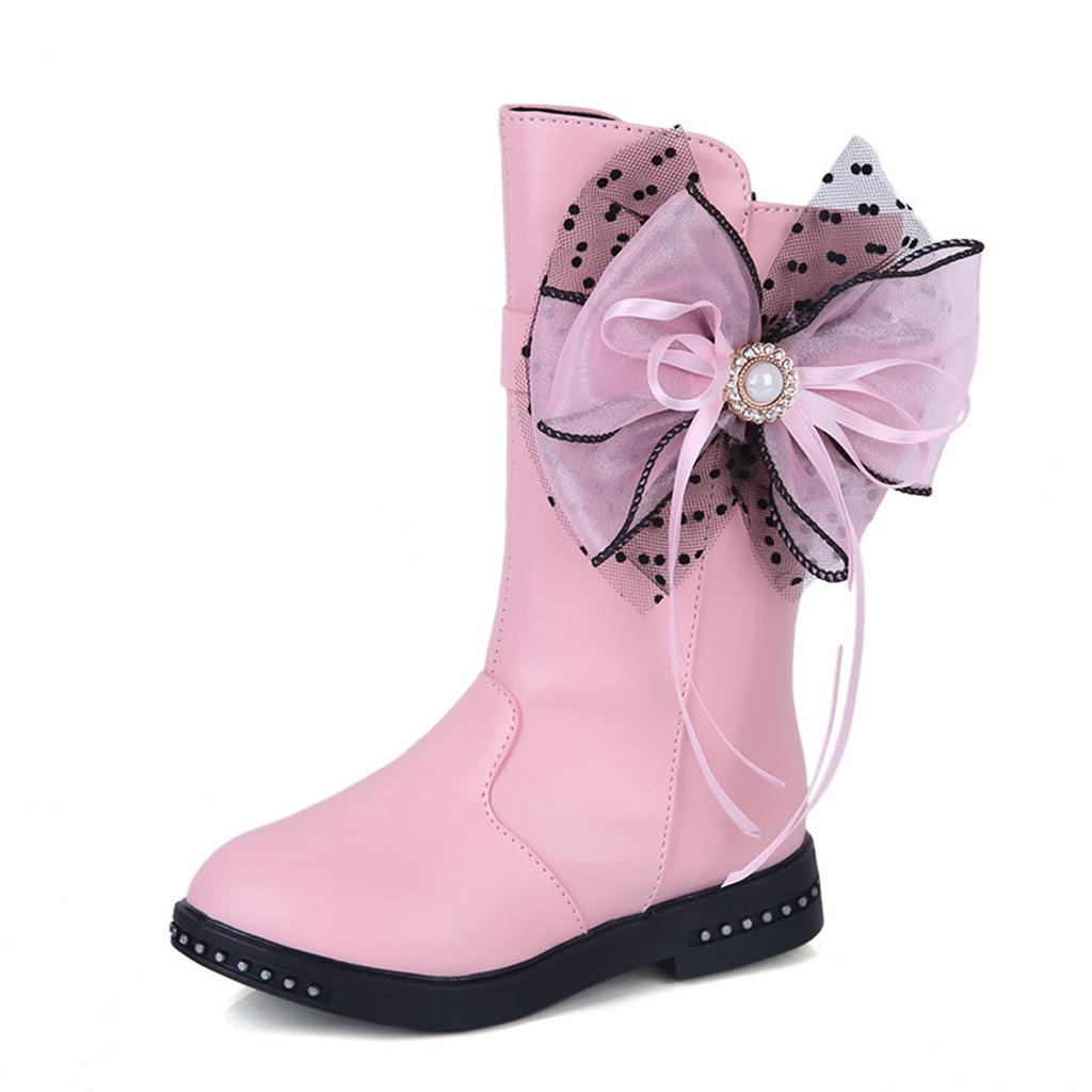 Обувь для малышей, принцесса с узлом-бабочкой, модные кожаные сапоги