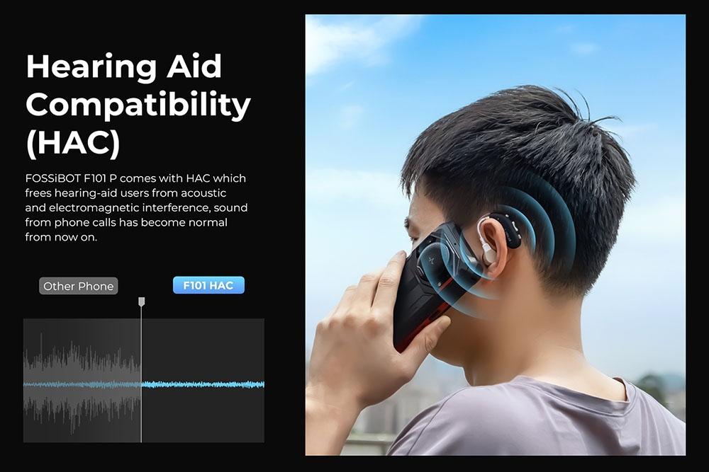 FOSSiBOT Защищенный смартфон F101P, 4 ГБ + 64 ГБ, тройная камера с искусственным интеллектом, динамик 123 дБ, восьмиядерный процессор MediaTek Helio P22, Android 13.0