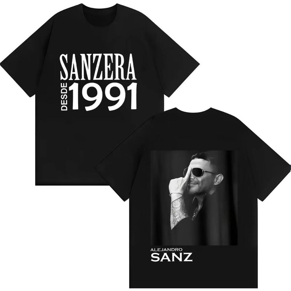 Singer Alejandro Sanz Y AHORA QUÉ Tour 2026 Harajuku Graphics Men's Womens Tshrit Hot Sale Casual O-Neck Cozy Short Sleeve Tops